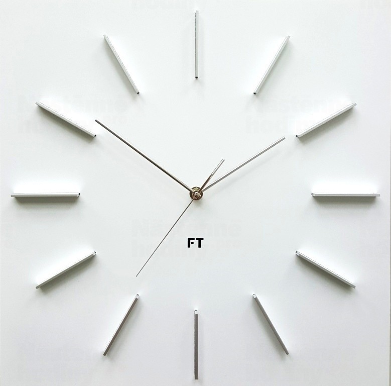 Dizajnové nástenné hodiny Future Time FT1010WH Square white 40cm 