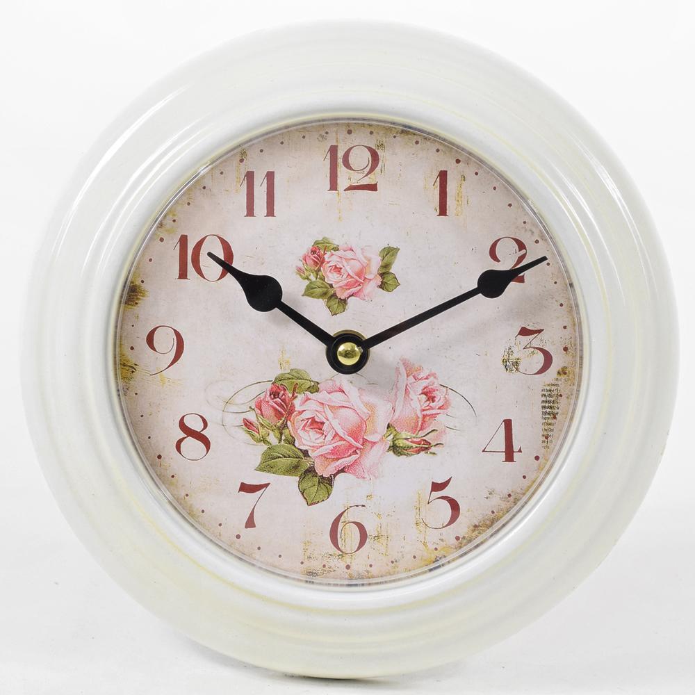 E-shop Nástenné hodiny Flor0083, Ruže, 21cm