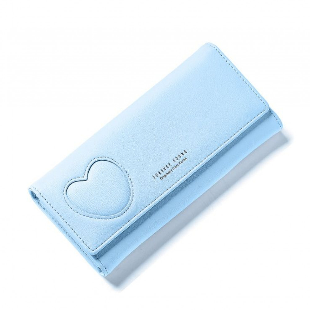 E-shop Dámska elegantná modrá peňaženka srdce, Carles W65N