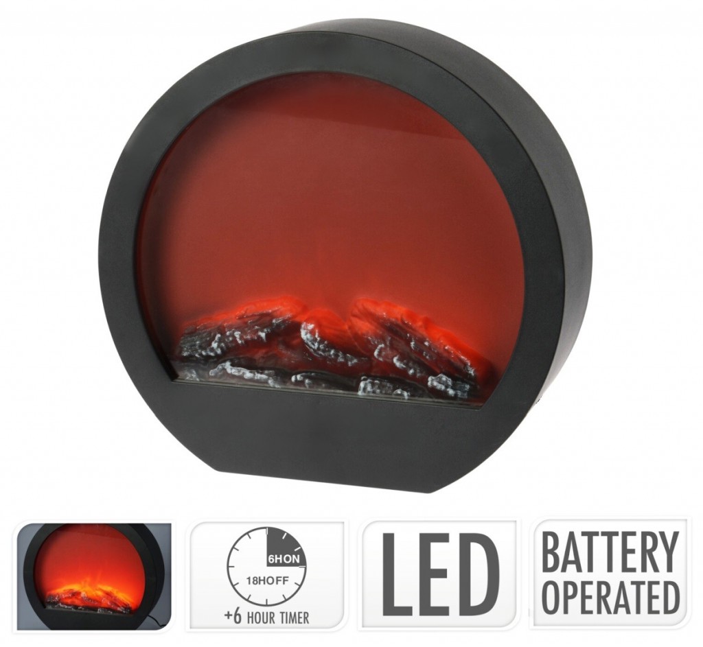 E-shop Elektrický krb s LED plameňmi Uni 4768, 34 x 33 cm