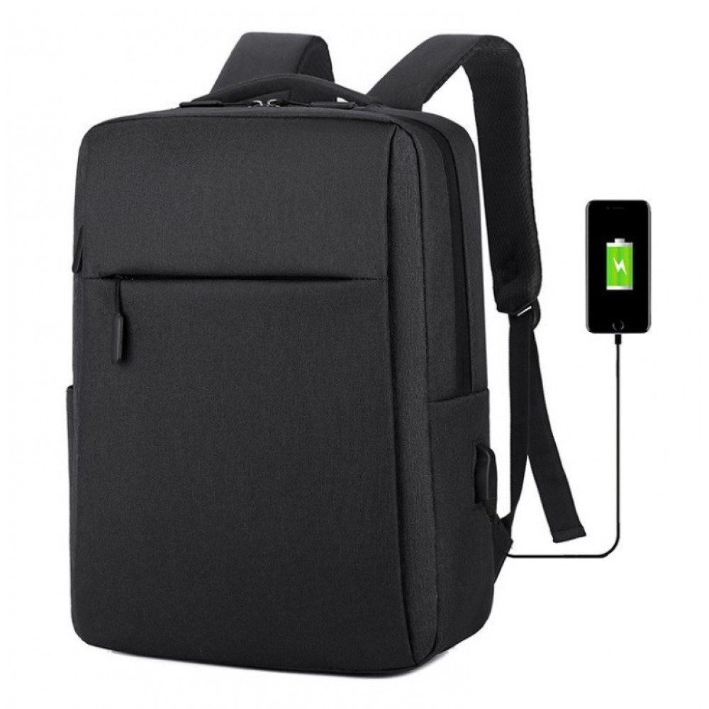E-shop Športový batoh na notebook USB čierny, Carles PL154CZ