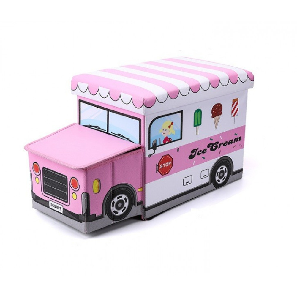 Detská taburetka ružová, zmrzlinárske auto  