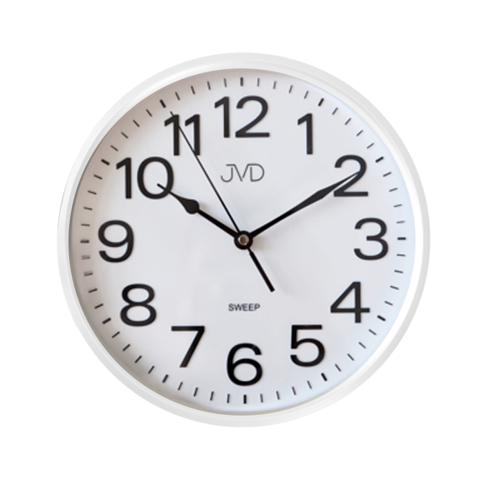 Nástenné hodiny JVD HP683,6 biele, sweep, 26cm 