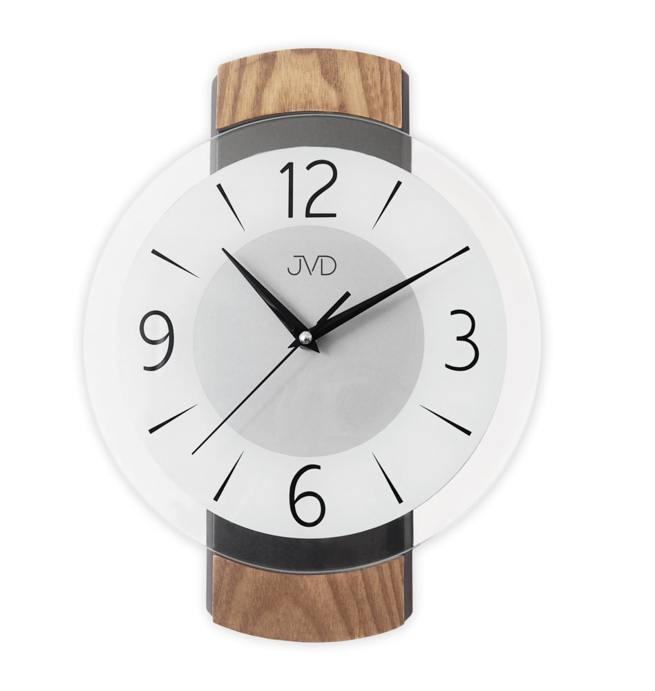 E-shop Drevené sklenené tiché hodiny JVD NS22018/78, 35cm