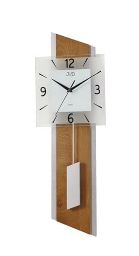 Drevené kyvadlové hodiny JVD NS19052.1 s plynulým chodom, 65 cm
