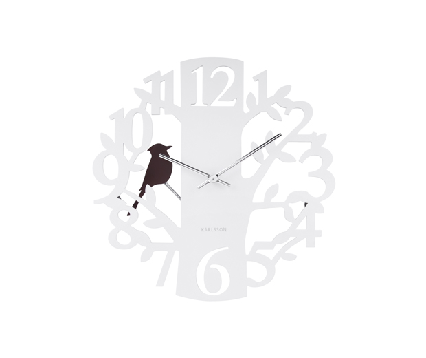 Kyvadlové nástenné hodiny Woodpecker 5690WH Karlsson 40cm 