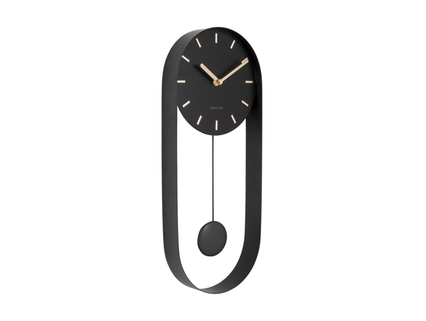 E-shop Dizajnové kyvadlové nástenné hodiny 5822BK Karlsson 50cm