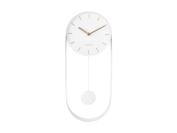 E-shop Dizajnové kyvadlové nástenné hodiny 5822WH Karlsson 50cm