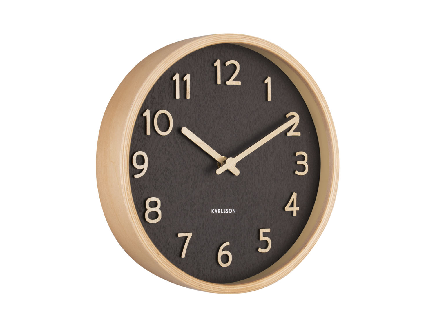 Drevené nástenné hodiny Karlsson KA5851BK, čierna 22cm 