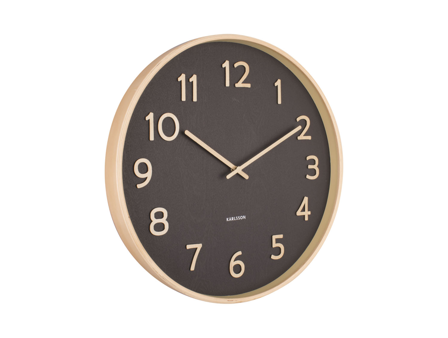 Drevené nástenné hodiny Karlsson KA5852, čierna 40cm   