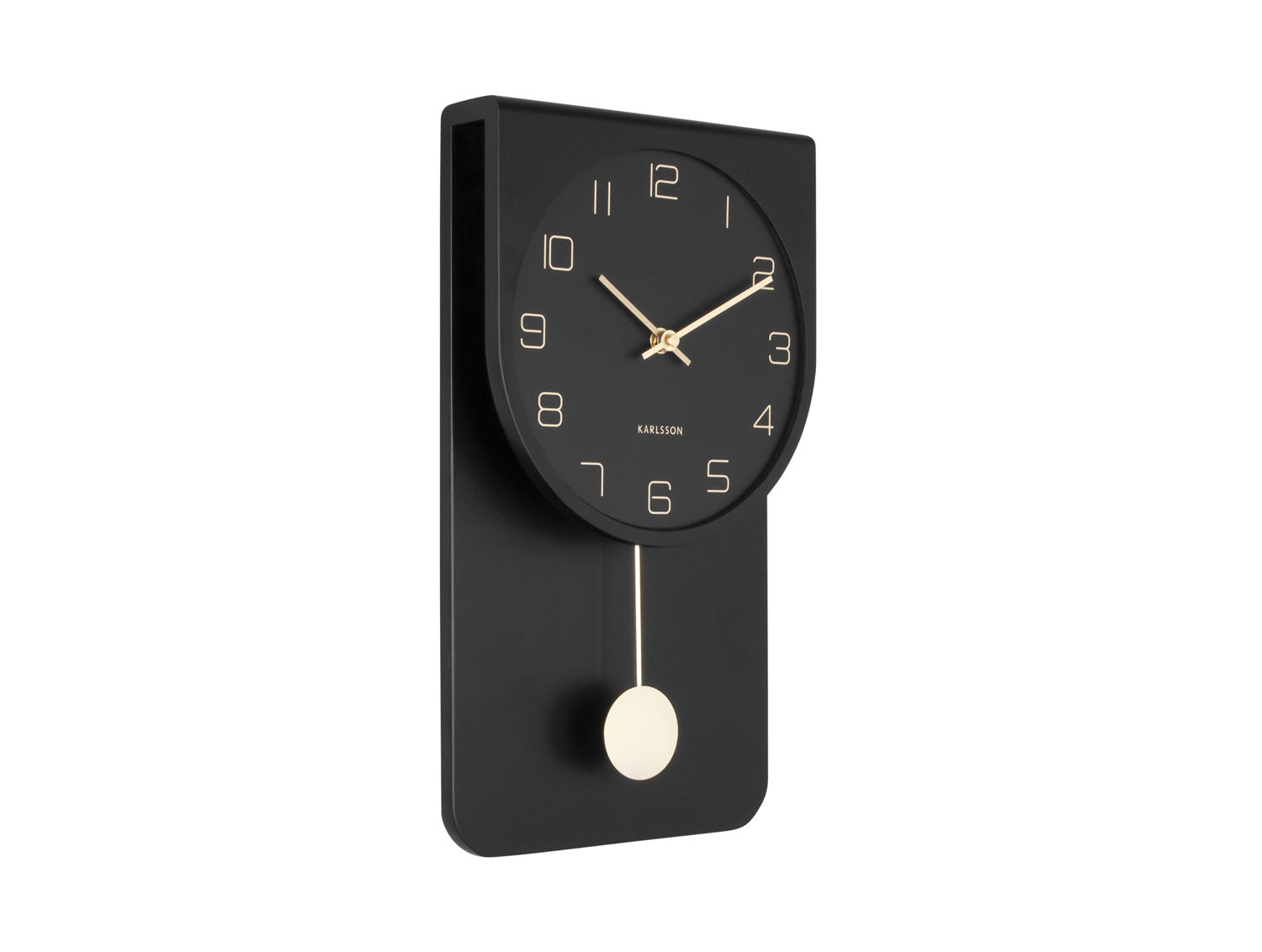 E-shop Nástenné kyvadlové hodiny Karlsson KA5779, čierna 39cm