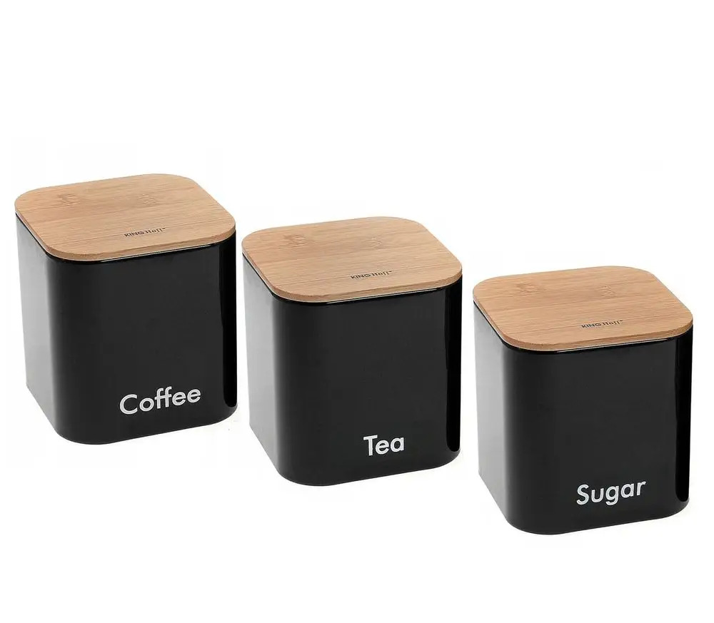 E-shop Dózy na kávu, čaj, cukor čierne, KingHoff