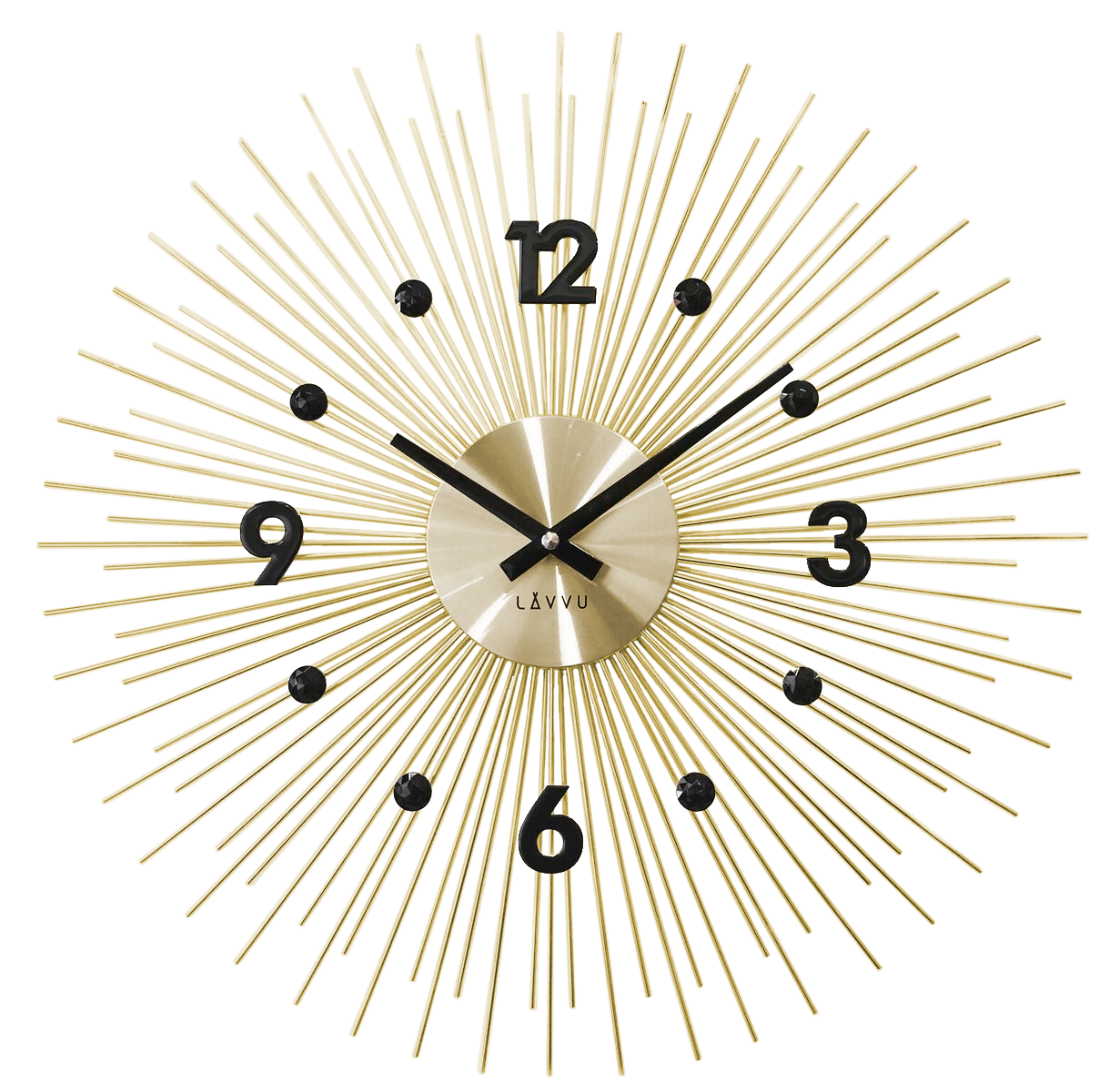 E-shop Nástenné hodiny LAVVU LCT1141 CRYSTAL Lines Zlaté, 49 cm