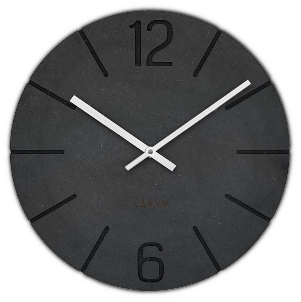 Drevené hodiny LAVVU Natur LCT5021, čierna 34cm 