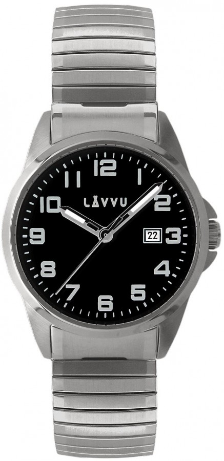 E-shop Pánske hodinky s naťahovacím remienkom Lavvu LWM0022, STOCKHOLM Big Black
