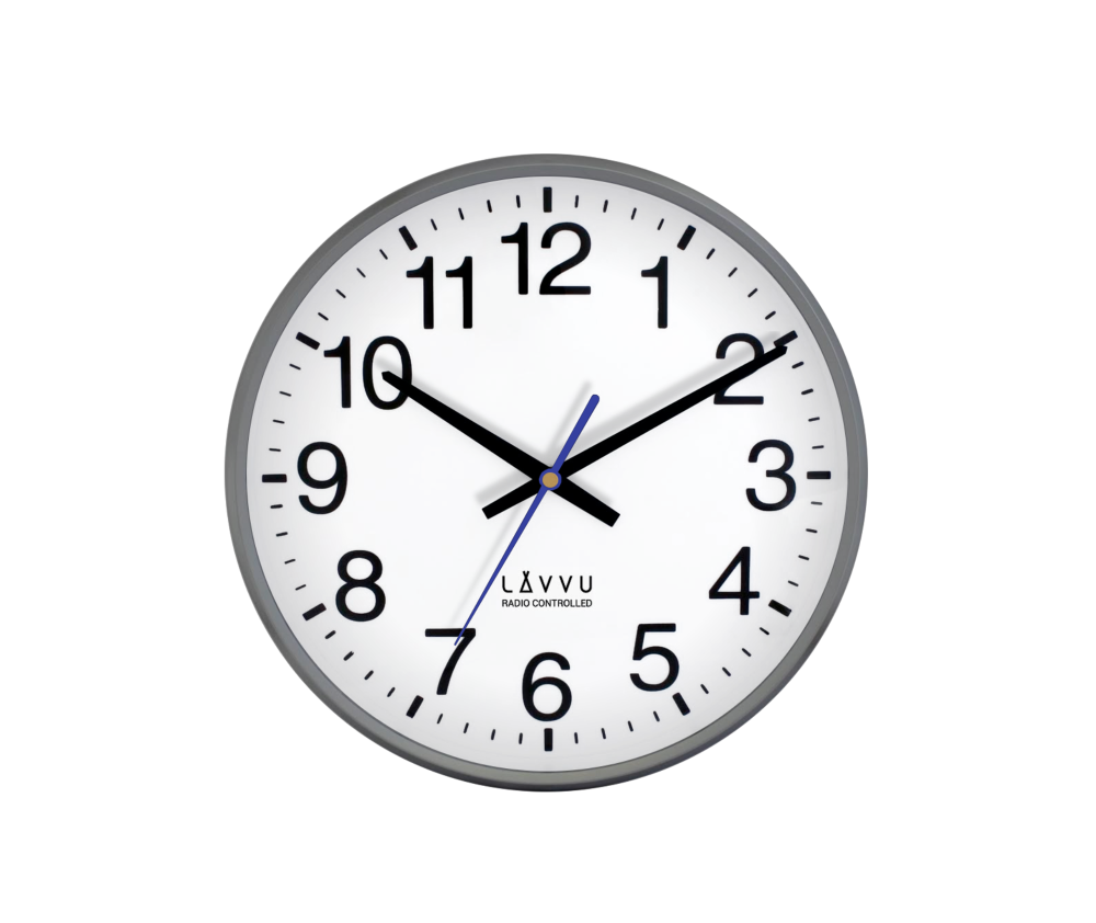 E-shop Nástenné hodiny Lavvu LCR 2011 FACTORY Metallic grey riadené rádiovým signálom, 30cm