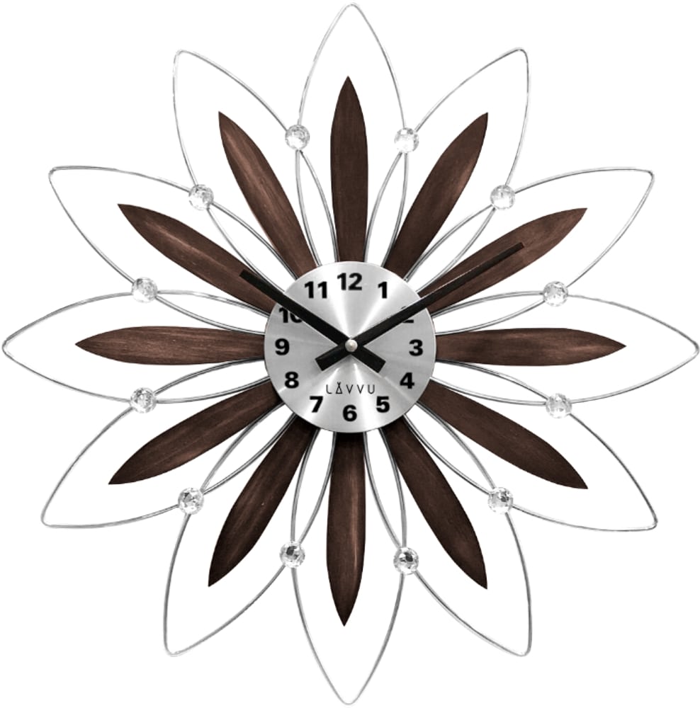 E-shop Drevené hodiny LAVVU CRYSTAL Flower LCT1113, 50 cm
