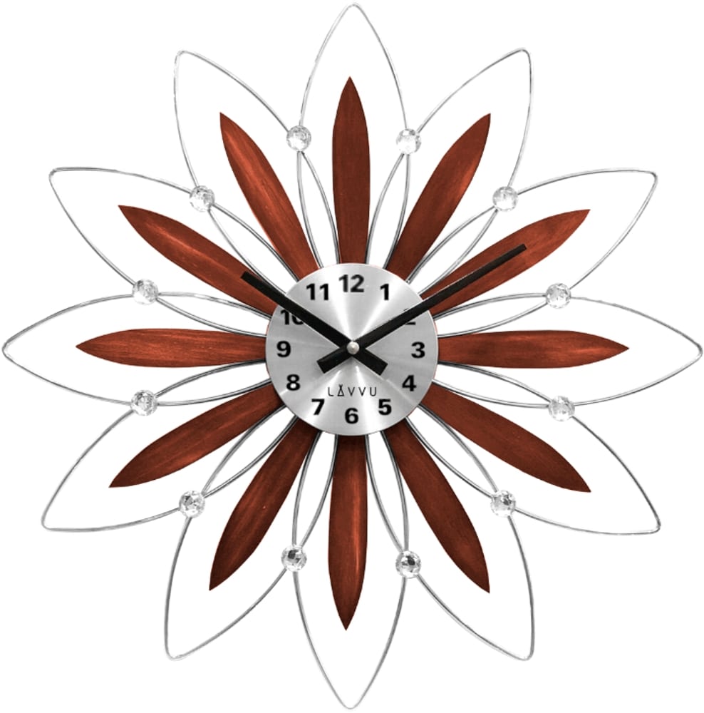 E-shop Drevené hodiny LAVVU CRYSTAL Flower LCT1114, 50 cm