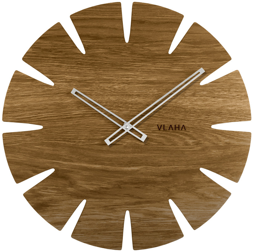 E-shop Dubové hodiny Vlaha so striebornými ručičkami VCT1031, 45cm