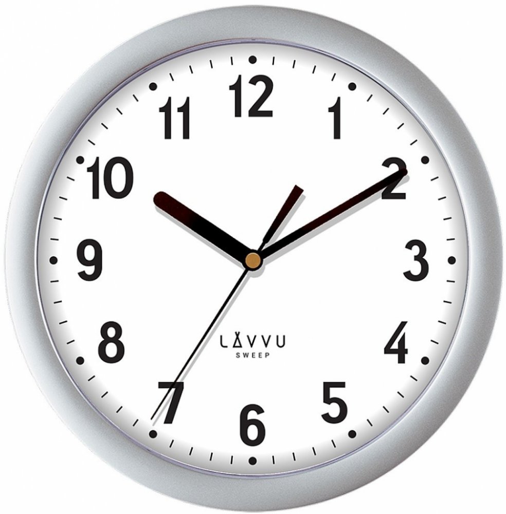 E-shop Nástenné hodiny LAVVU BASIC LCS2021 Metallic Silver, 25cm