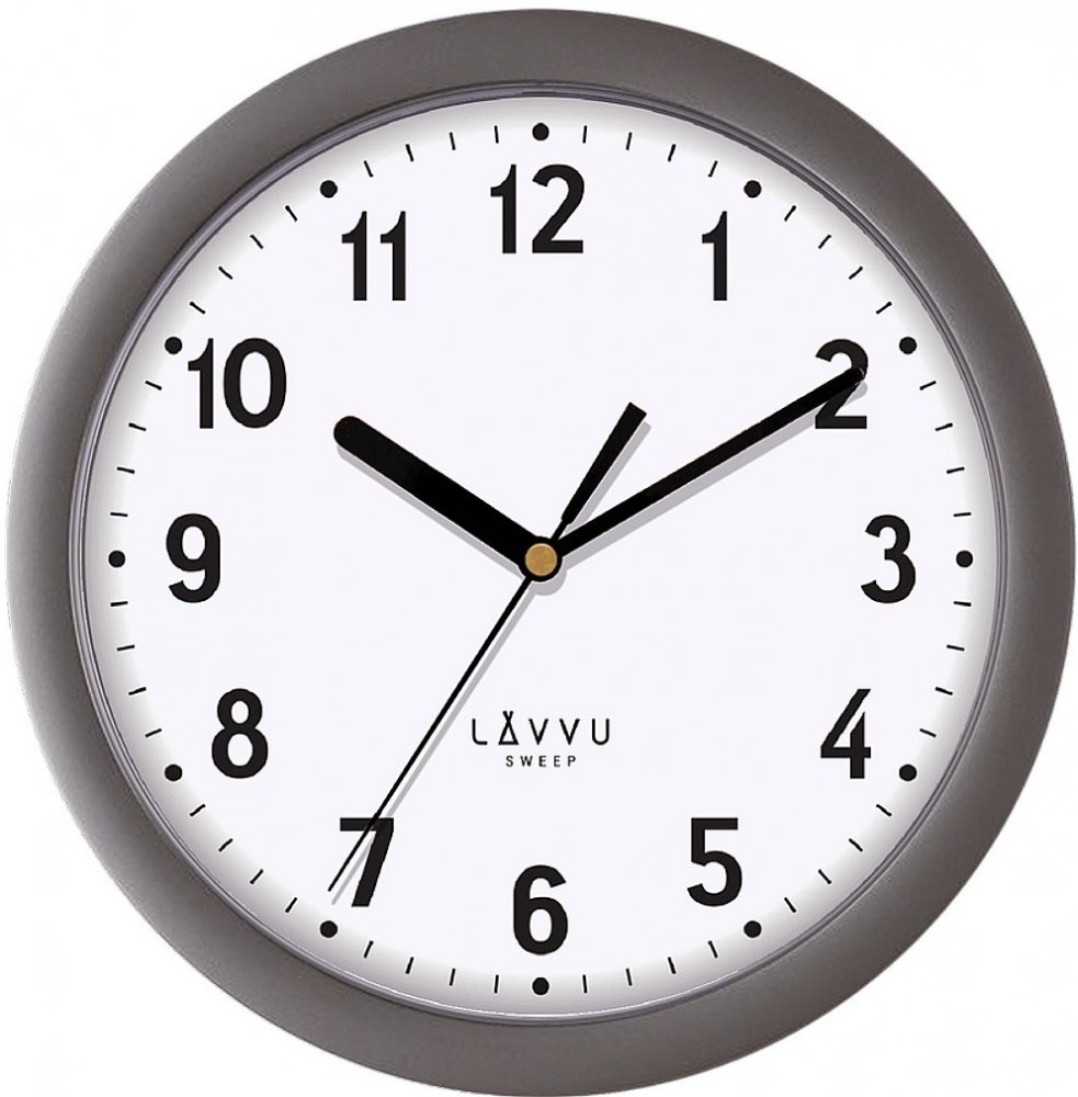 E-shop Nástenné hodiny LAVVU BASIC LCS2021 Metallic Grey, 25cm