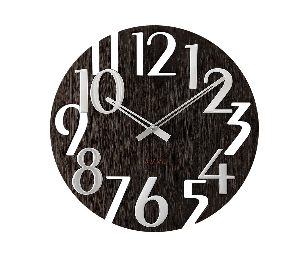 Nástenné hodiny Lavvu LCT1010 STYLE Black Wood, 40cm 