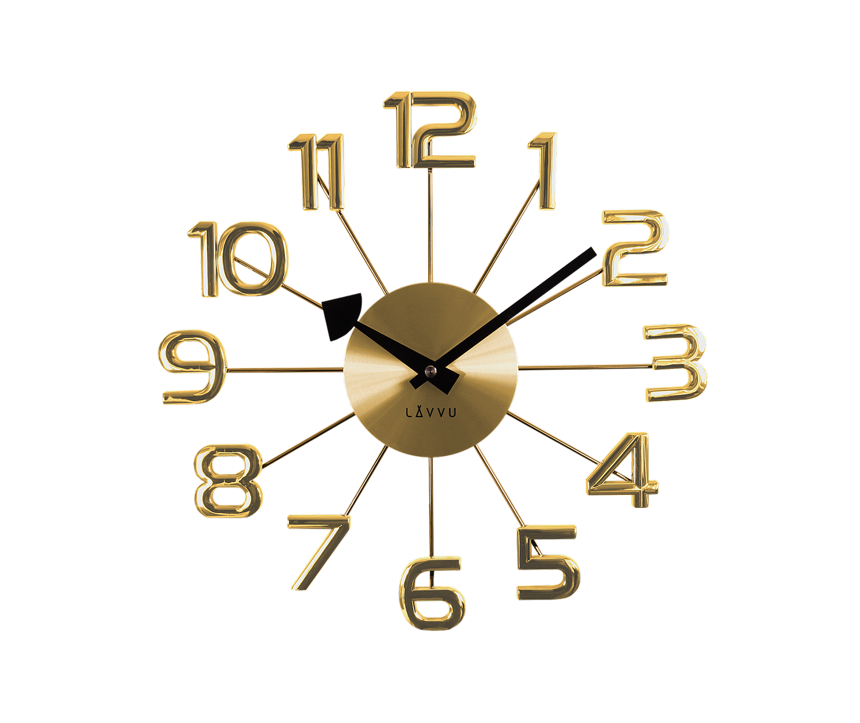 E-shop Nástenné hodiny LAVVU LCT1041 DESIGN Numerals, zlaté, 37cm