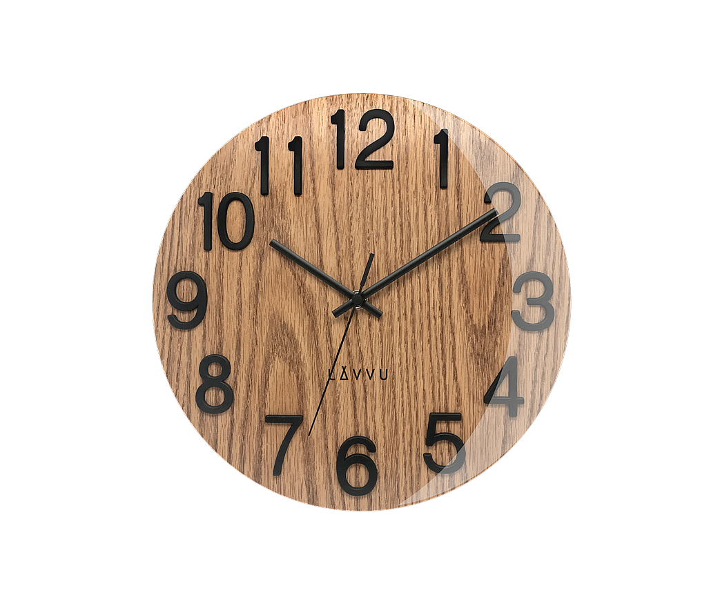 E-shop Nástenné hodiny Lavvu LCT1060 NORD Black Oak, 30cm