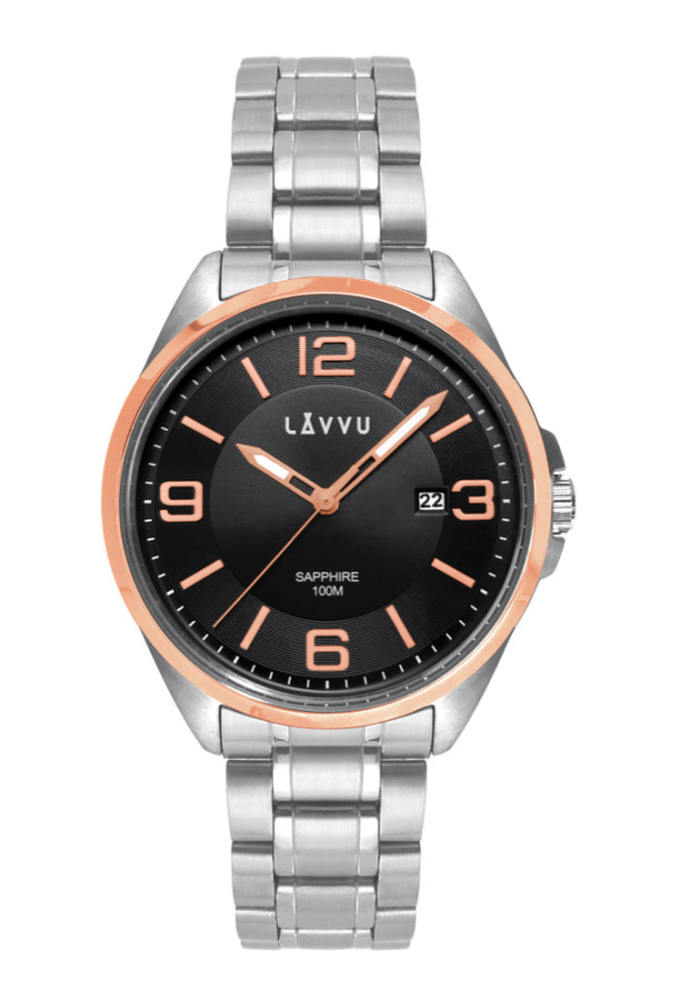 E-shop Pánske hodinky so zafírovým sklom Lavvu LWM0096, Herning Rose Gold