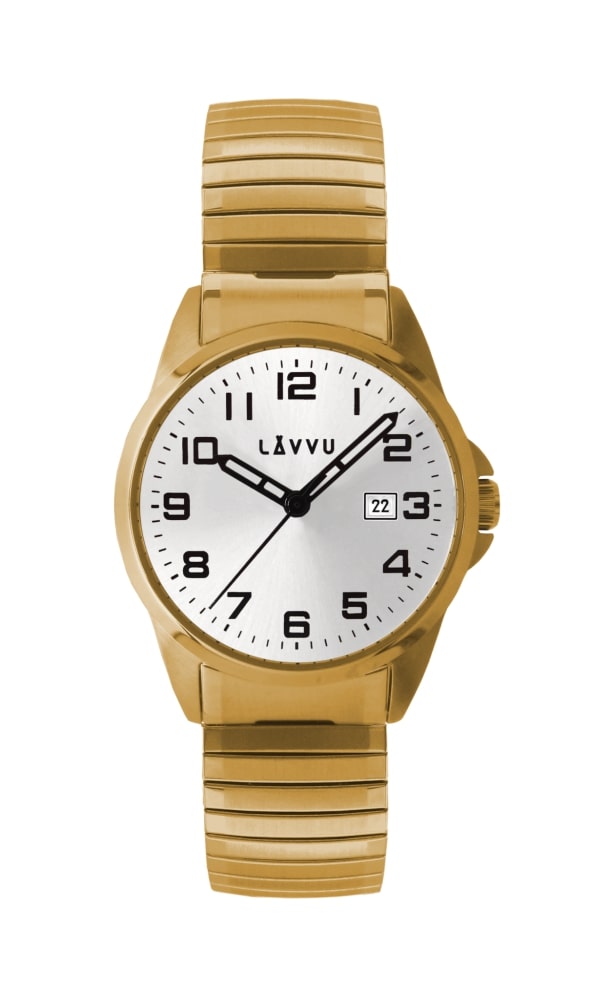 E-shop Pánske hodinky s naťahovacím remienkom Lavvu 0025, Stockholm Big Gold