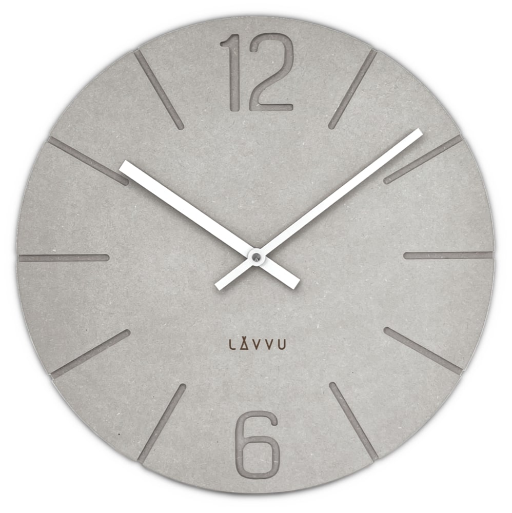 Drevené hodiny LAVVU Natur LCT5020, sivá 34cm 