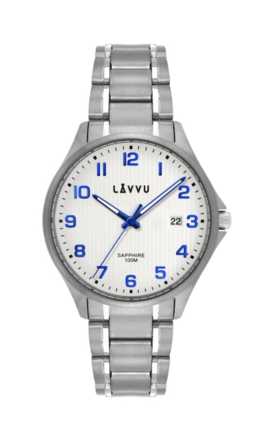 E-shop Titánové pánske hodinky so zafírovým sklom Lavvu LWM0150, Titanium Lille Hammer White