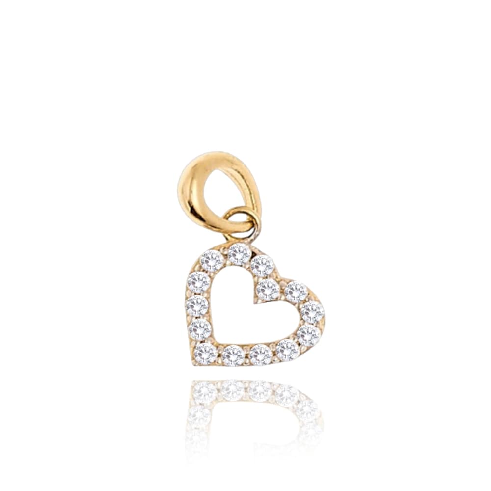 E-shop Zlatý prívesok srdce s bielymi zirkónmi Minet JMG0131WGP00