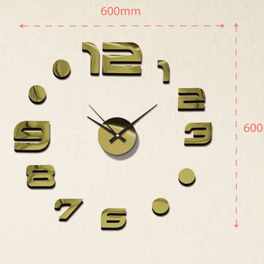 Nalepovacie nástenné hodiny, MPM 3776,80 zlatá, 60cm