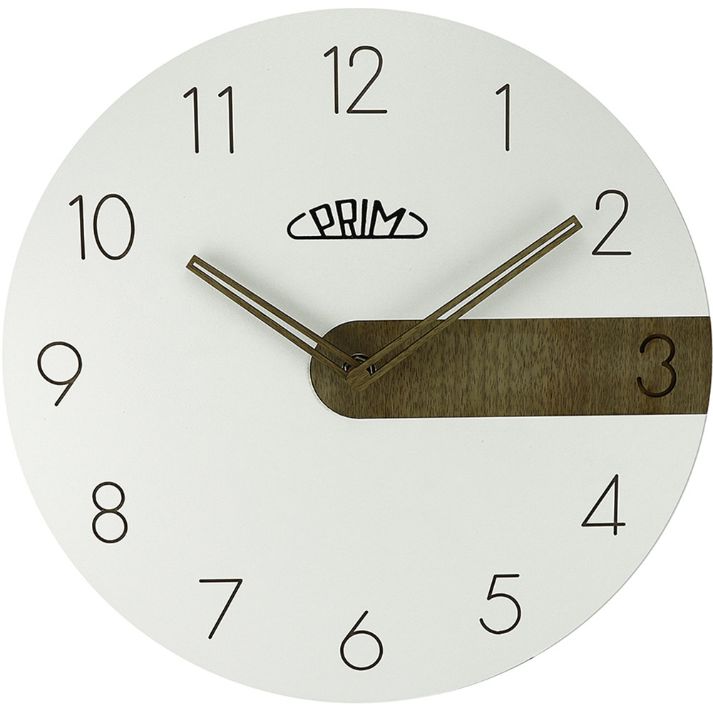 E-shop Nástenné hodiny PRIM Clear Timber 4128.00, biela 29cm