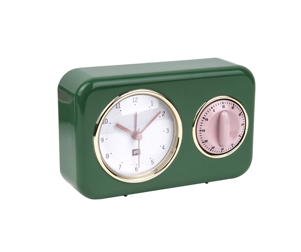 Kuchynské hodiny s časovačom Present Time Nostalgia, PT2970GR, 17cm 