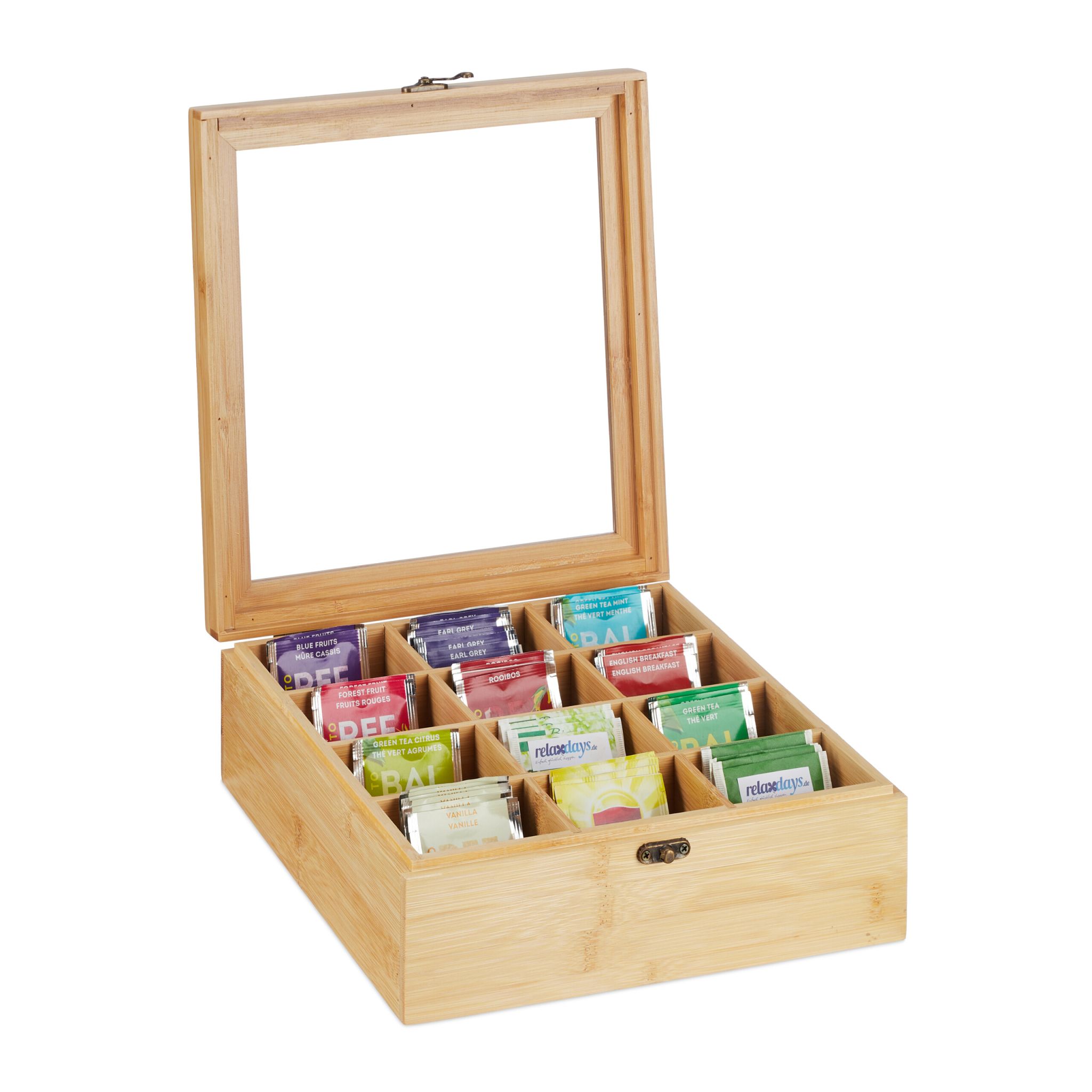 Bambusová krabička na čaj s 12 priehradkami RD46345 