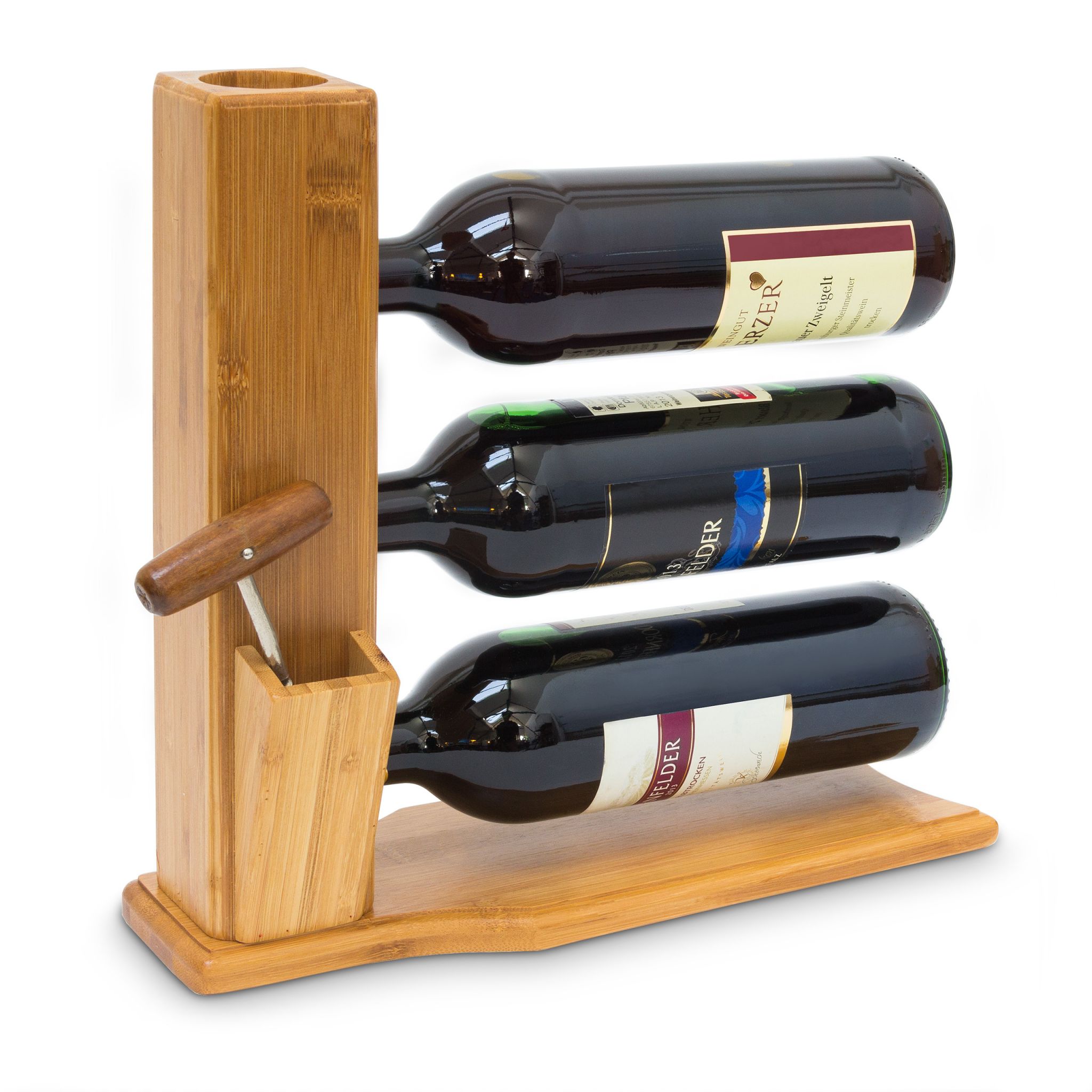 E-shop Bambusový stojan na víno pre 3 fľaše, RD9143