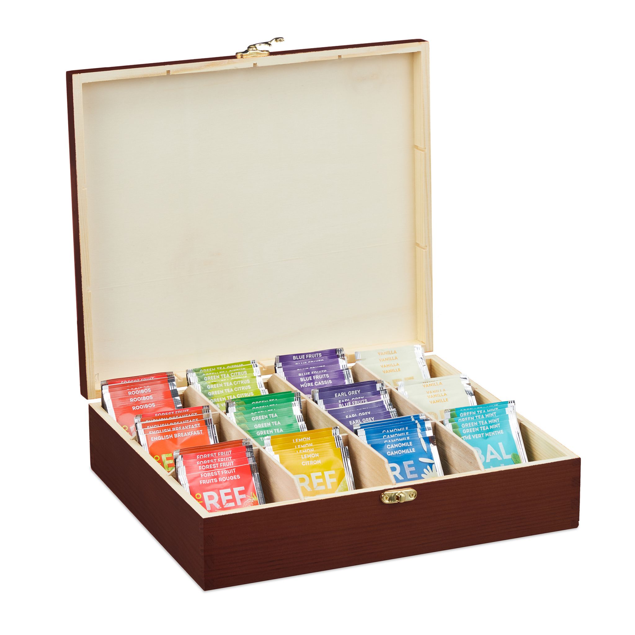E-shop Drevená krabička na čaj s 12 priehradkami RD32166