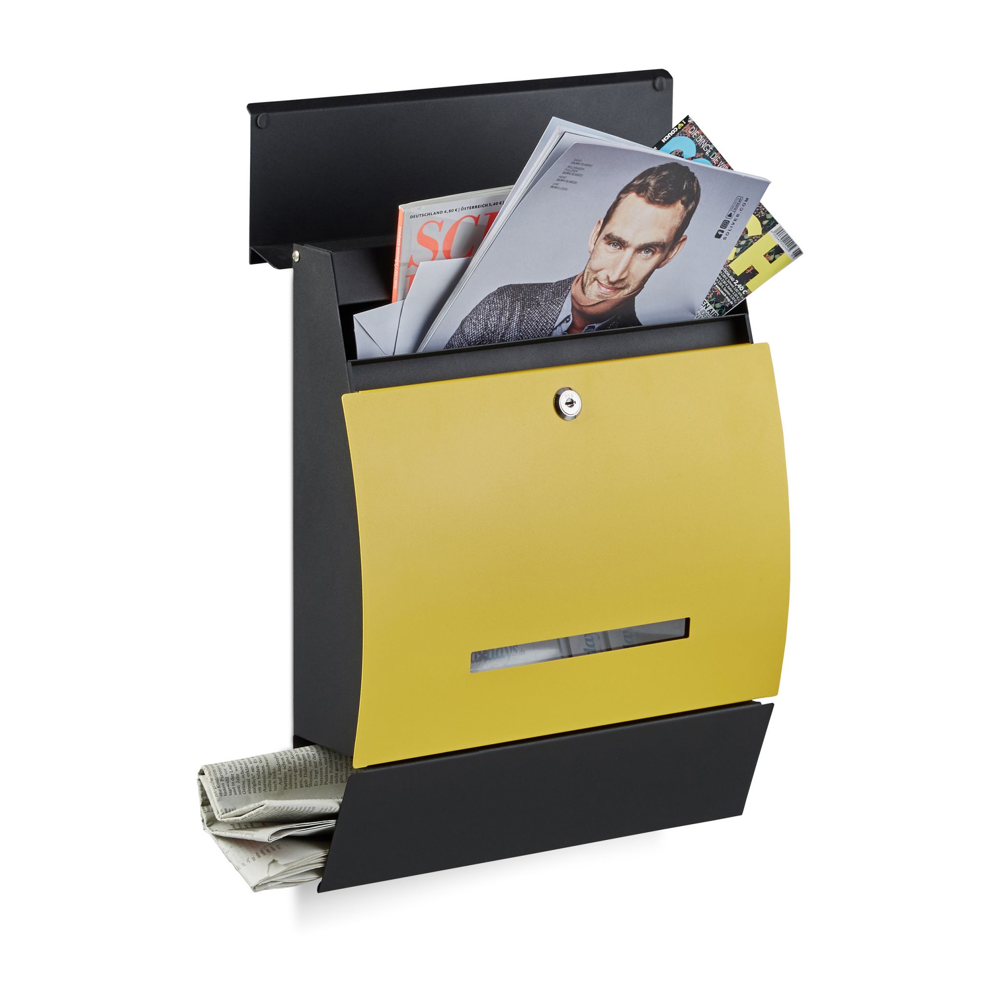 E-shop Poštová schránka s priehradkou na noviny RD20774, žltá