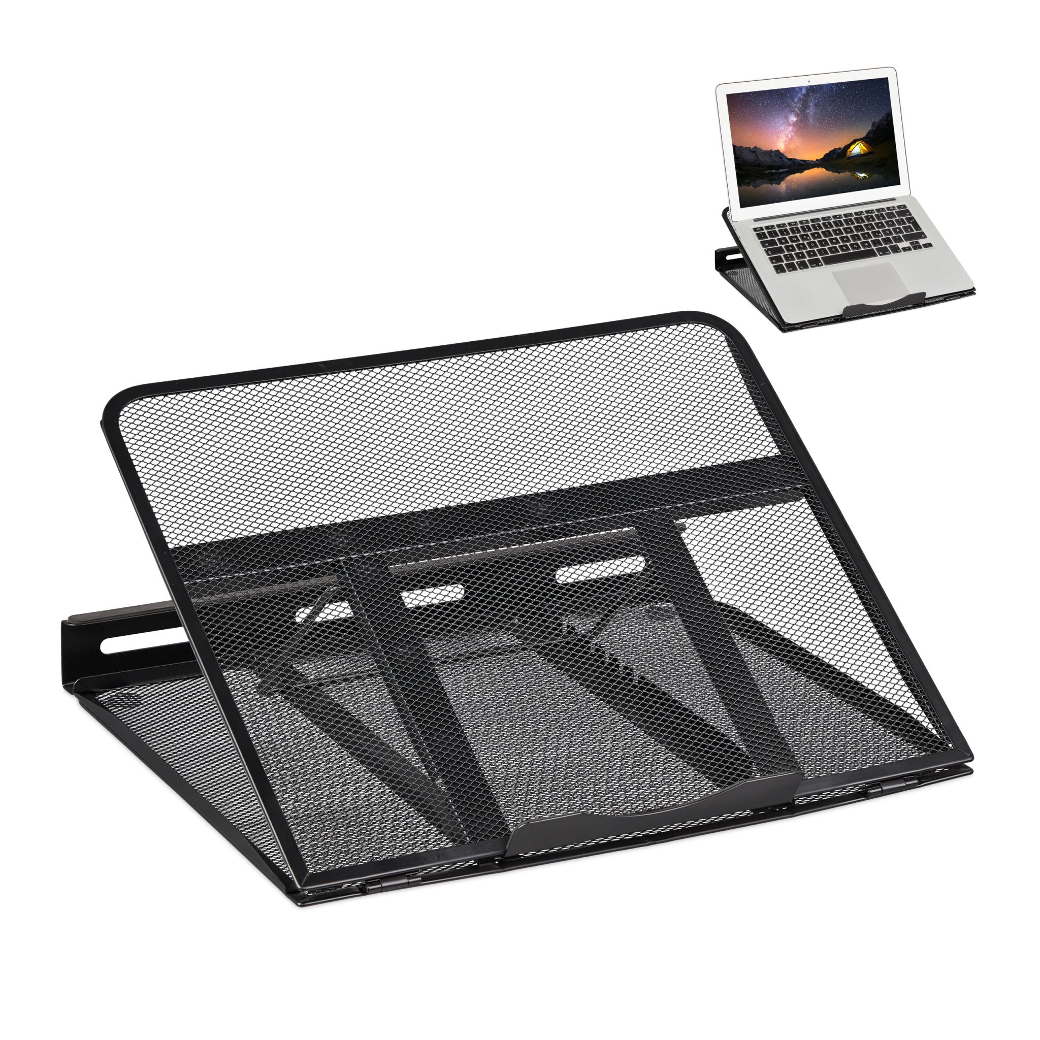 E-shop Skladací stojan na notebook čierny, RD47521