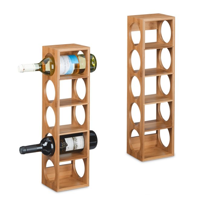E-shop Bambusový stojan na víno v súprave 2 ks, RD46368