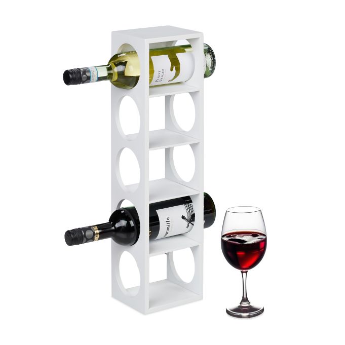 E-shop Bambusový stojan na víno v bielej farbe, RD46369