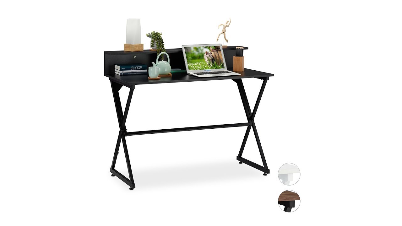 E-shop Čierny písací stôl s poličkou RD6055