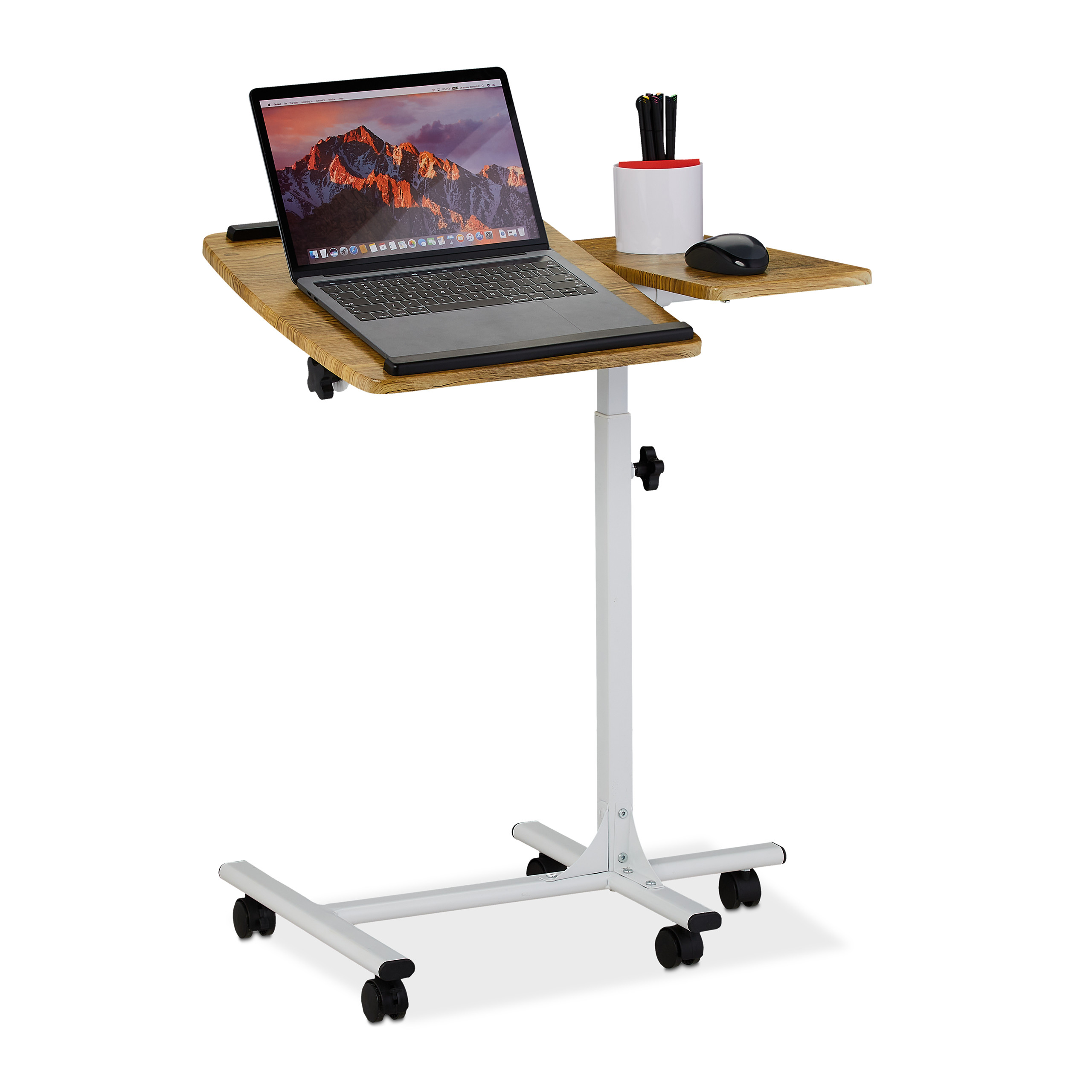 E-shop Nastaviteľný stolík na notebook s kolieskami RD4312, svetlé drevo