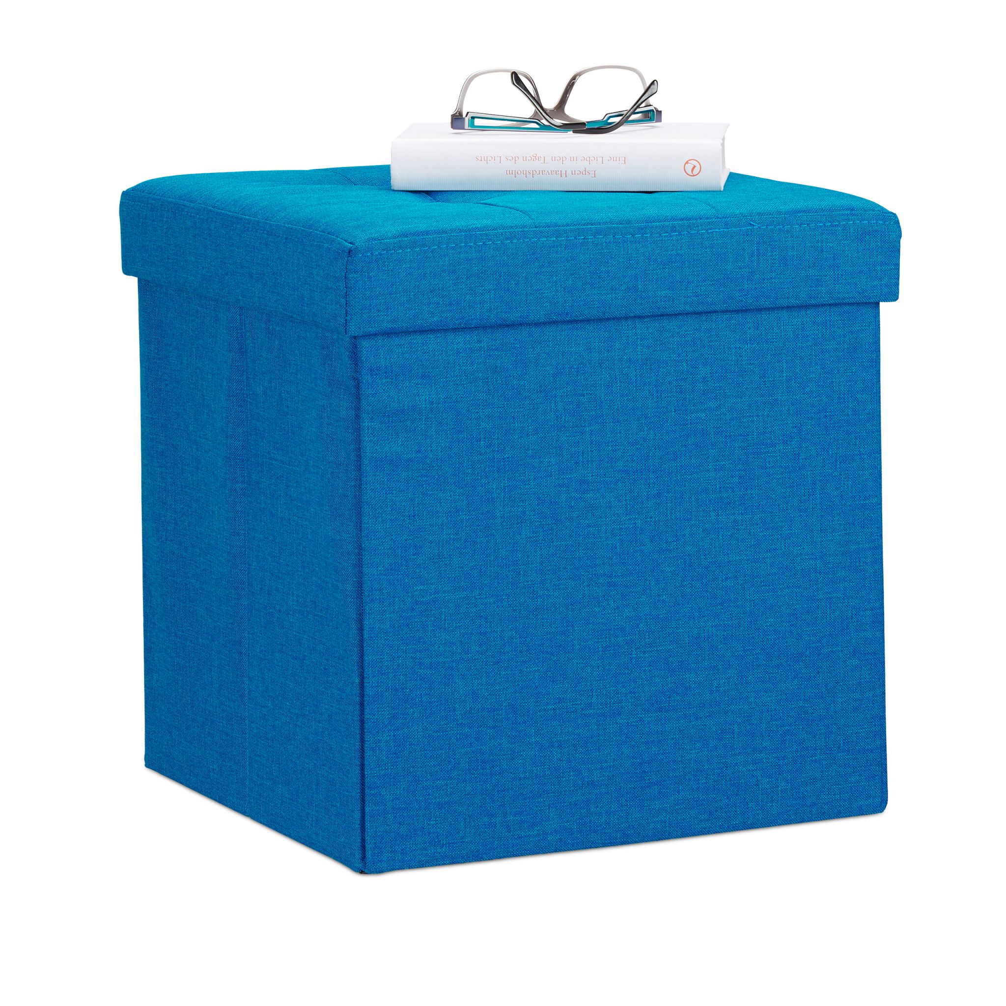 E-shop Skladacia taburetka s úložným priestorom RD19047, modrá