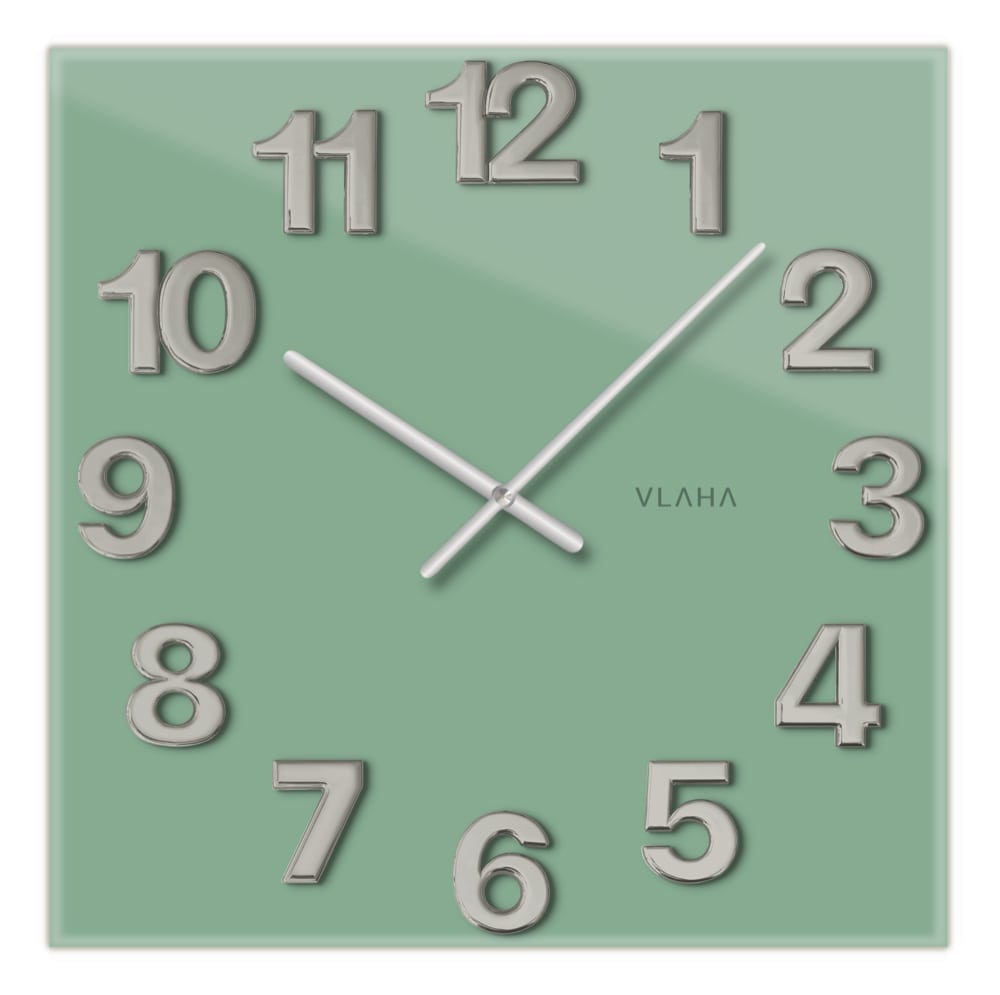 E-shop Sklenené nástenné hodiny, zelené VCT1109 Glassico 40cm