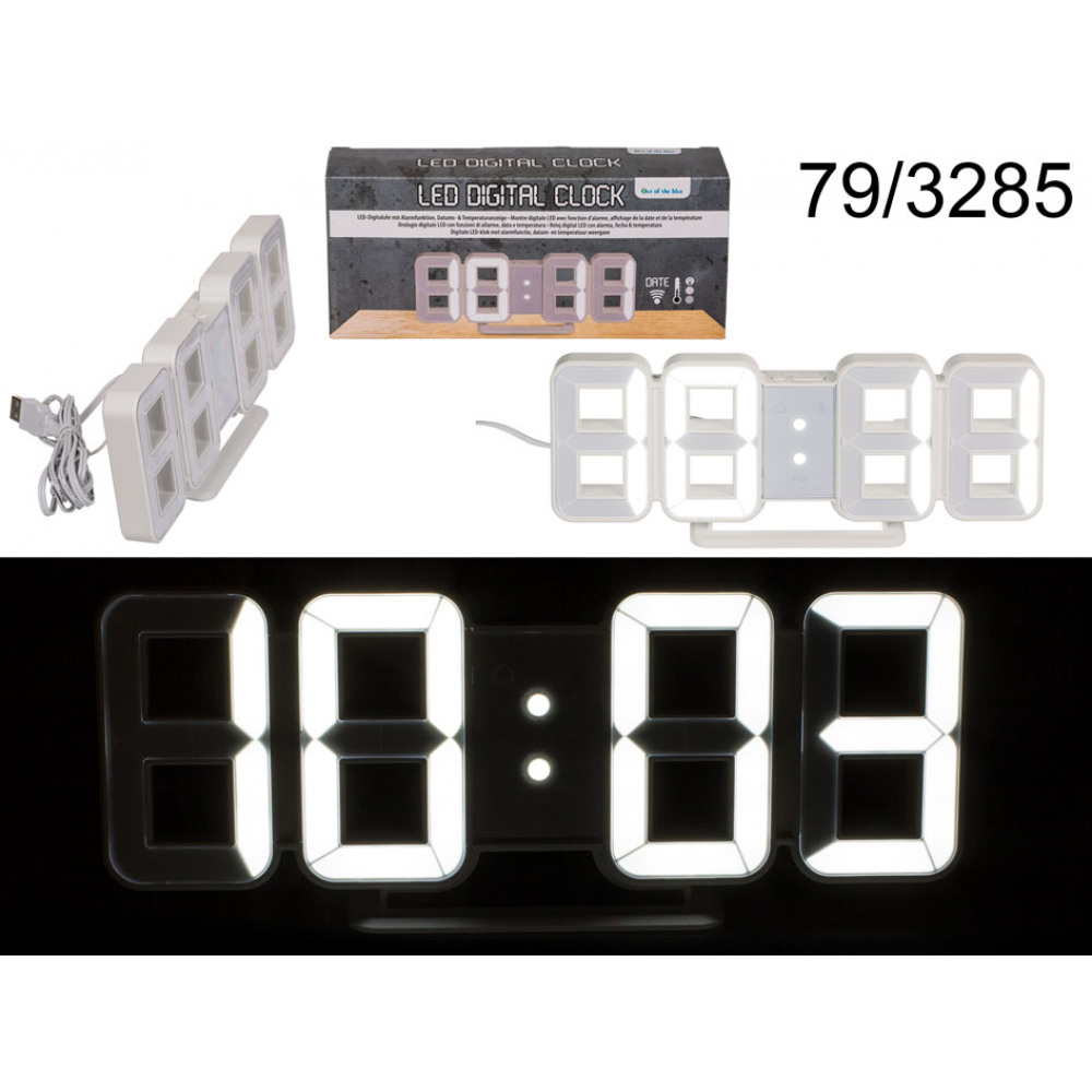 E-shop Led hodiny s budíkom Kemi8013, 23cm