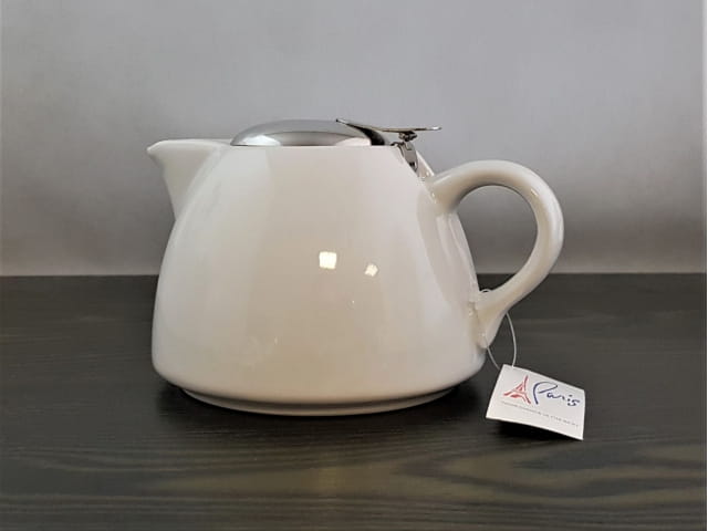 E-shop Keramická mini kanvica na čaj s filtrom Eub 650 ml, biela